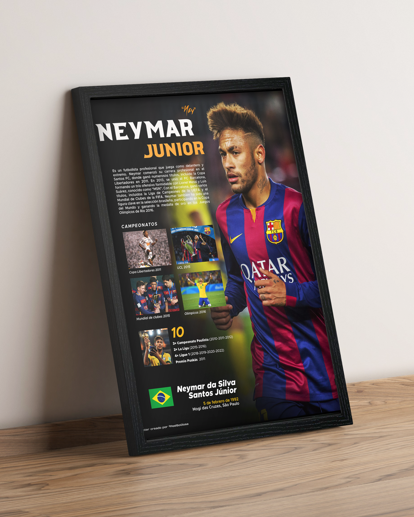 Neymar Jr - Cuadro Deportista #3