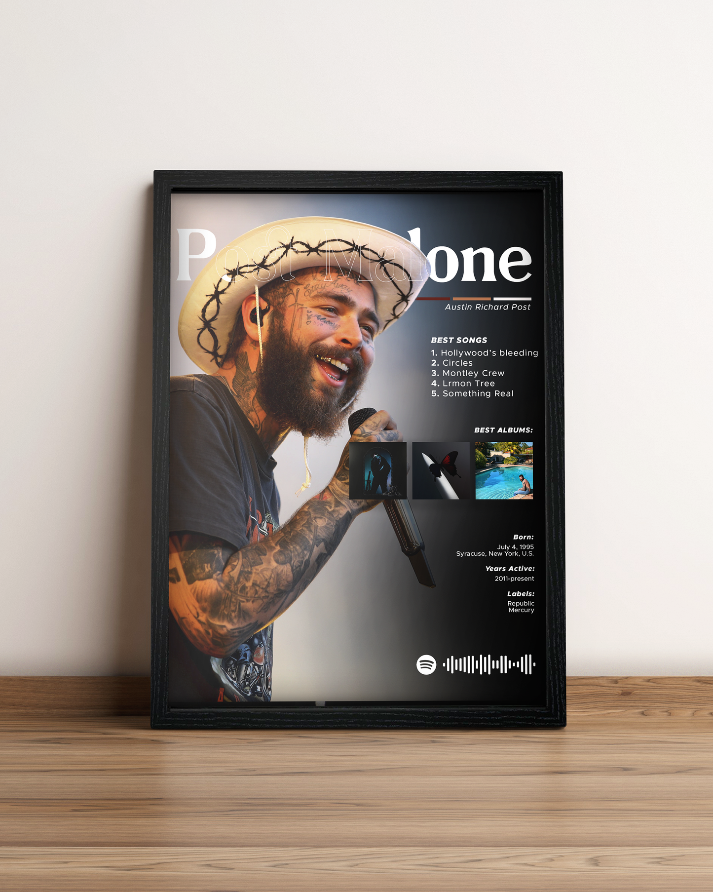 Post Malone - Cuadro Artista