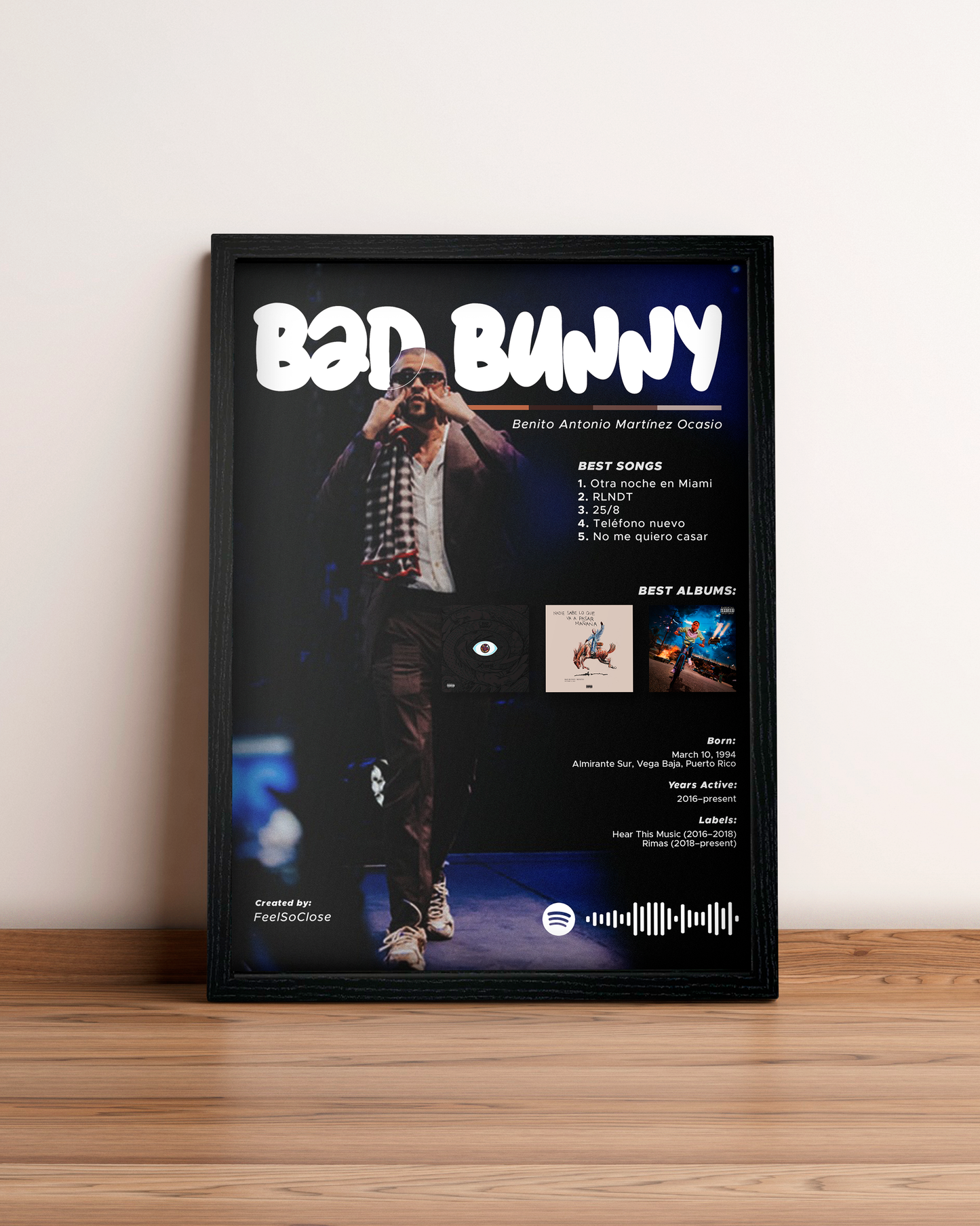 Bad Bunny - Cuadro Artista #3