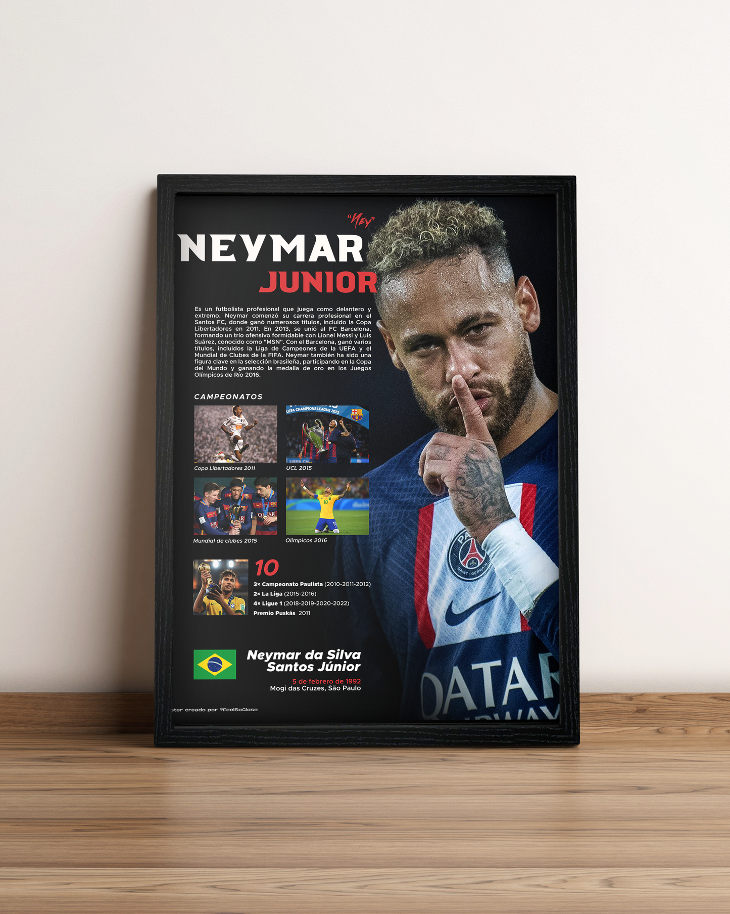 Neymar Jr - Cuadro Deportista #6