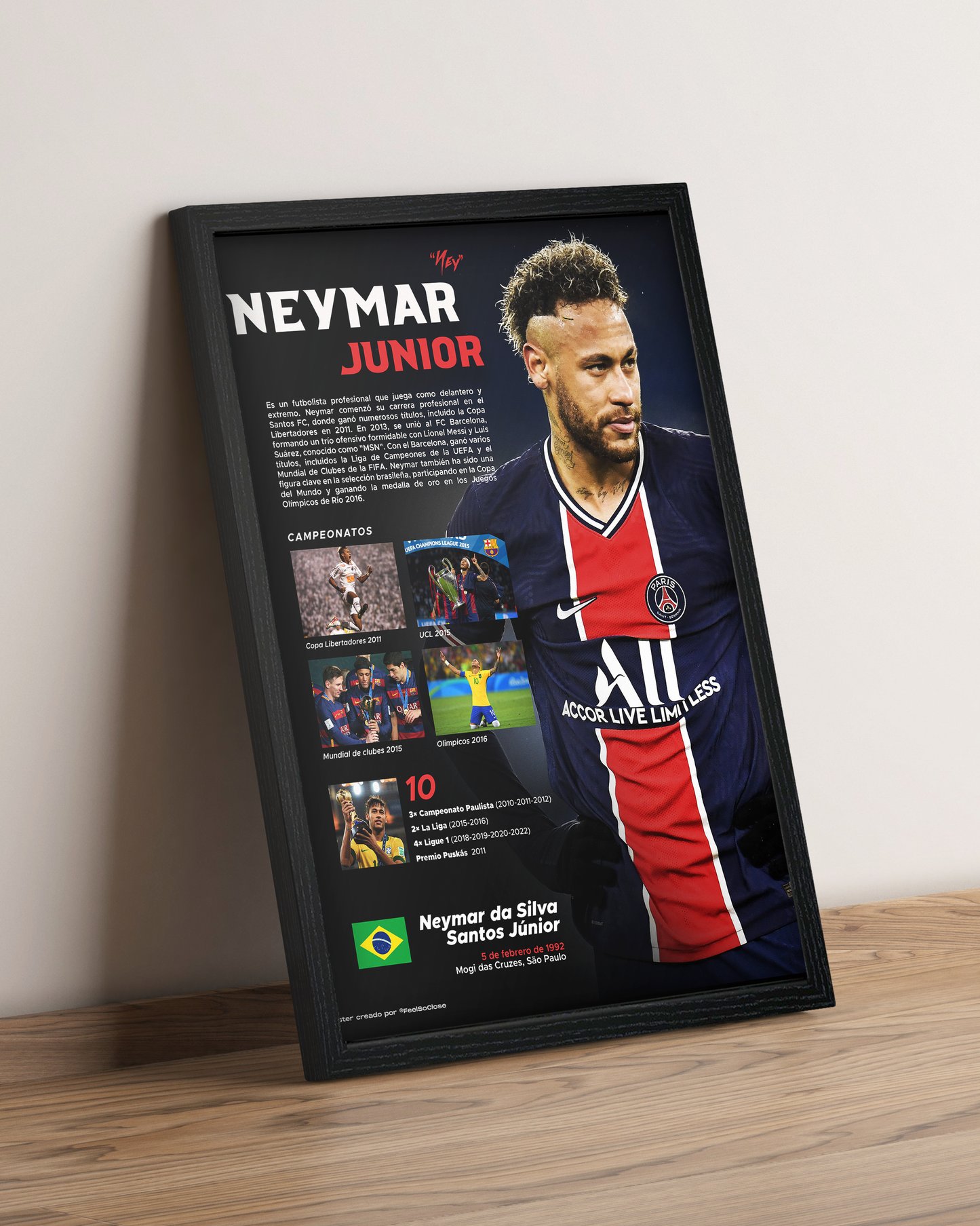 Neymar Jr - Cuadro Deportista #7