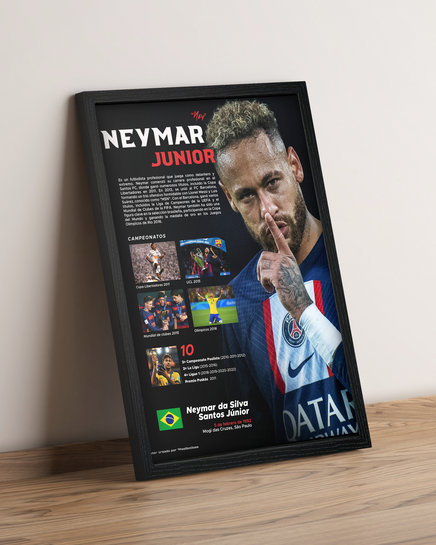 Neymar Jr - Cuadro Deportista #6