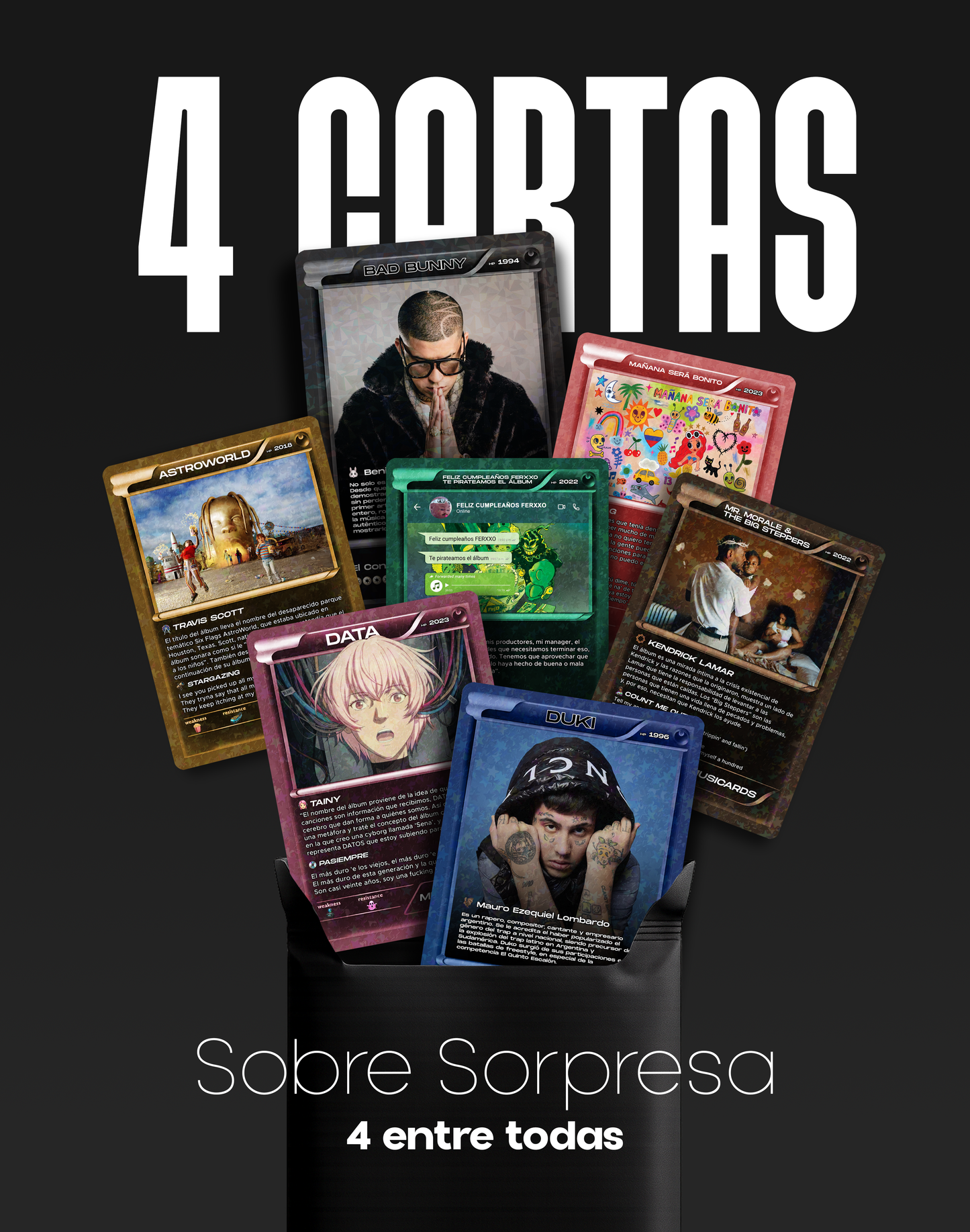 Sobre Musicards - 4 Cartas al azar